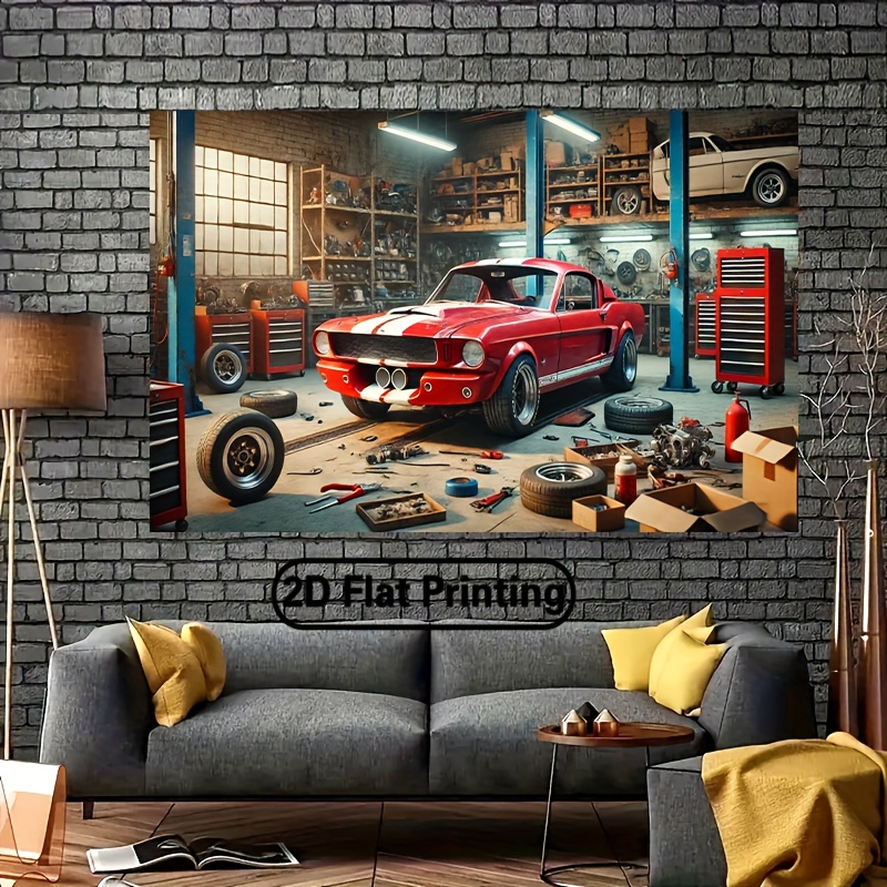クラシックカーガレージワークショップ背景ヴィンテージ自動車修 - Auto Repair Shop Background のレビューと価格